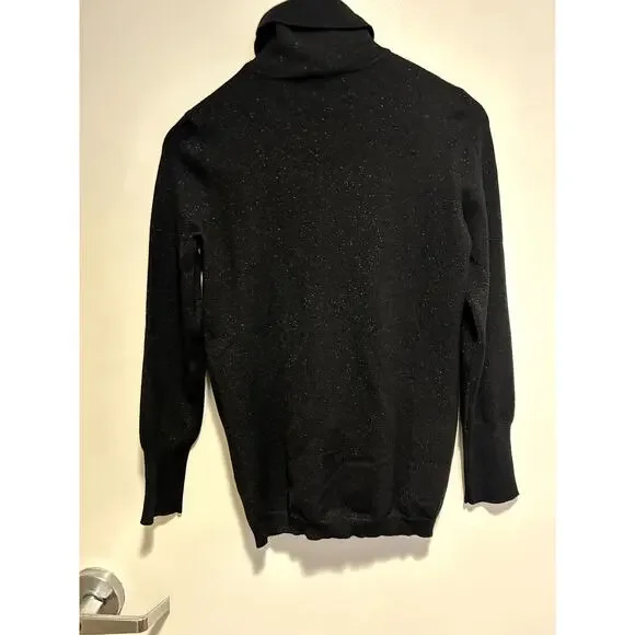 Chico's Lurex Black Shimmer Turtleneck Size 0 - Picture 6 of 12